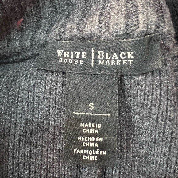 WHBM Dark Neutral Zip Up Cardigan Sweater Knit Cape Lagenlook Scandi Cozy Small - Picture 6 of 17